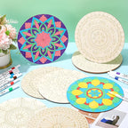 Vercraft 22 Pcs Wooden Mandala Painting Set 10 Mandala Unfinished Wood Cutouts - Image 4