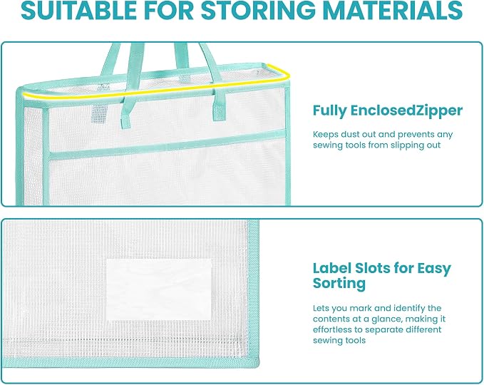 Qozary 5 Pcs Sew Project Bags for Quilting-A3 Sewing Craft Organizer Storage - Image 4
