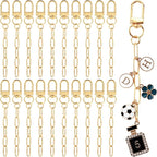 Hzopcw 20pcs Gold Keychain Making Kit, Key Ring Swivel Snap Hook Chains by Unknown