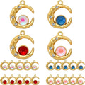 Gold-Tone Moon Charms with Rhinestones by Anjulery