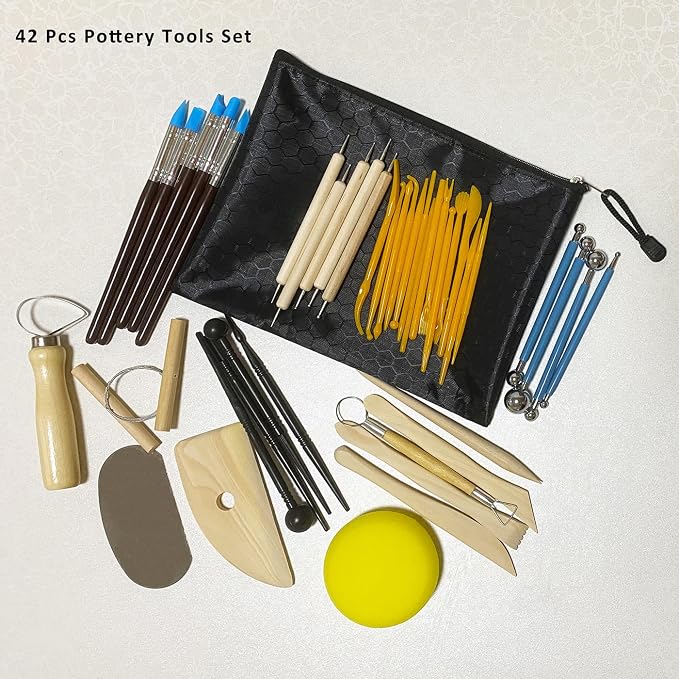 Air Dry Clay 10 LBs with 42 Pcs Set Pottery Clay Tools Set - Image 2