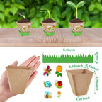 Gueevin 50 Pack Garden Paper Pot Craft Kit Flower Plant Spring Craft Including - Image 3