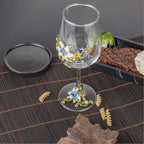 Simcat Handmade Painted Enamel Flower Glass Wine Glasses Transparent Refined - Image 3