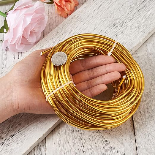 Fashewelry 32.8 Feet 5mm Gold Aluminum Wire Bendable Metal Craft Wire - Image 5