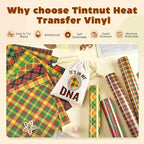 Tintnut African Plaid Heat Transfer Vinyl, 12 Sheets 12"x10" Iron on Vinyl | - Image 3