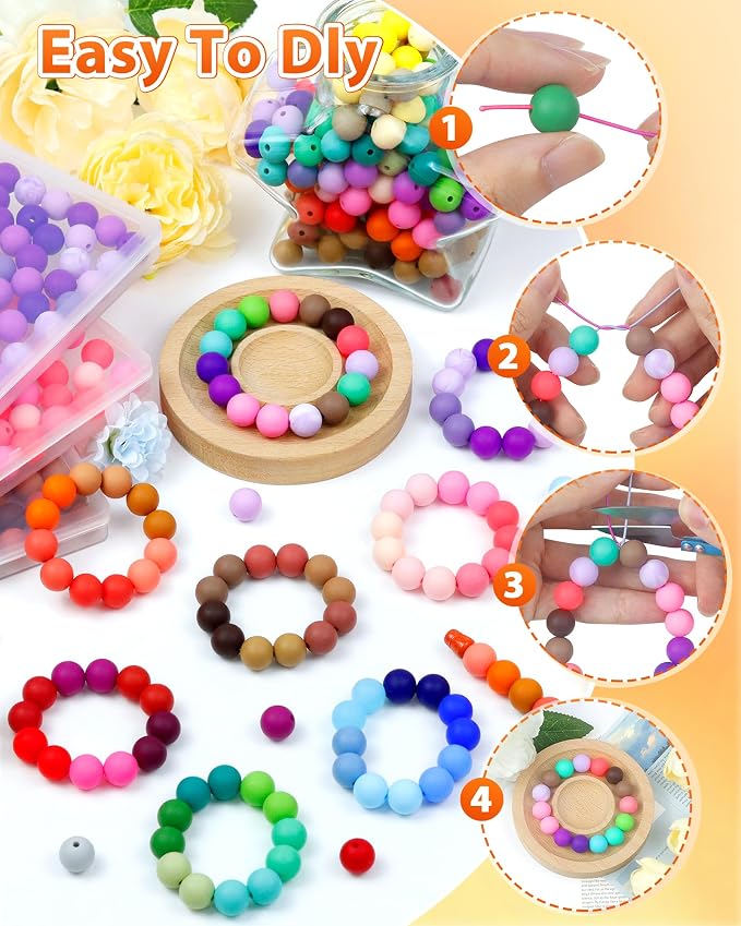 160PCS FIVEIZERO 12mm Silicone Beads - Image 4