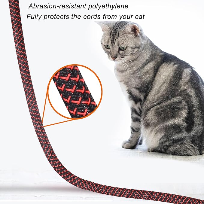 10ft - 1/2 inch Braided Cable Management Sleeve Cord Protector - Self-Wrapping - Image 4