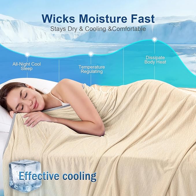 KMUSET Cooling Blanket Queen Size, Double Sided Summer Cooling Blankets - Image 4