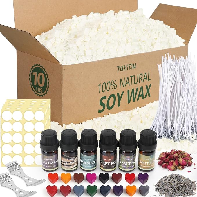 FUHITIM Soy Candle Wax Kit for Candle Making 10 lbs Bag, Premium Natural Soy by FUHITIM