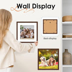 FIXSMITH 12x12 Picture Frame Brown Set of 2, Photo Frame - Image 5