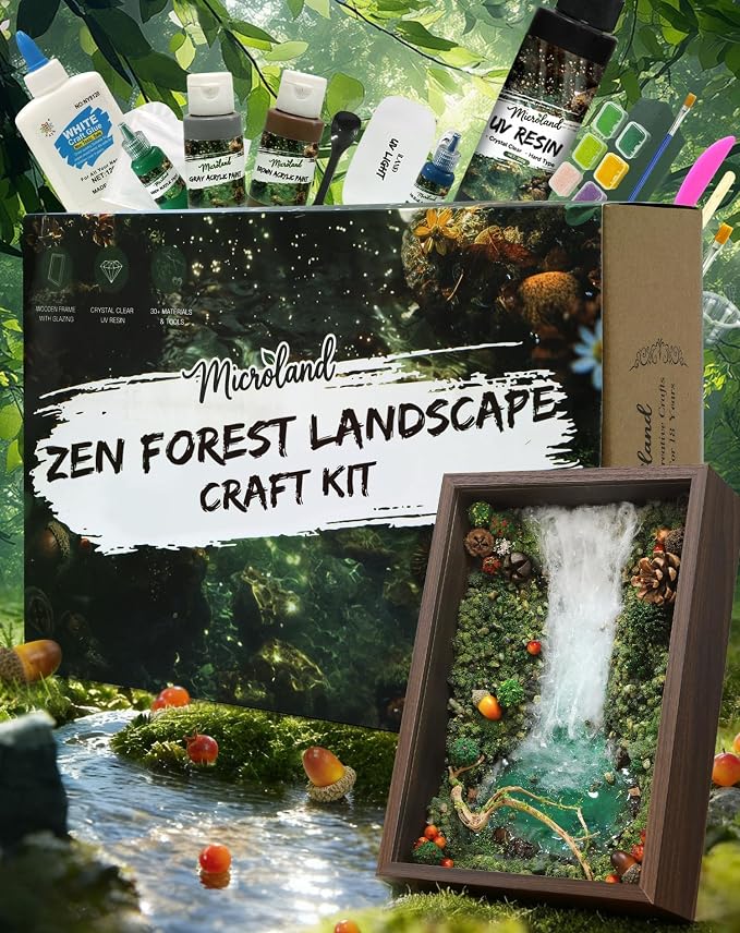 Microland Calming Craft Kits for Adults DIY Zen Forest Landscape Resin Craft by AuroraLandLimited