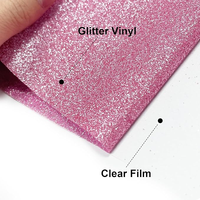 Efuncro- Pink Glitter HTV 12'' x 8ft Heat Transfer Vinyl, Iron on - Image 3