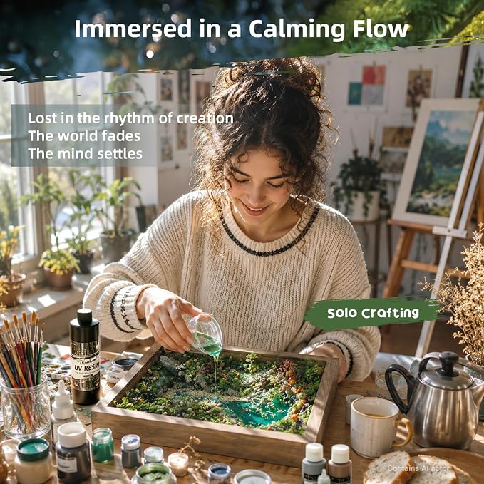 Microland Calming Craft Kits for Adults DIY Zen Forest Landscape Resin Craft - Image 3