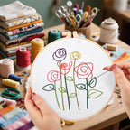 Easy Flower Embroidery Kits for Beginners Adults, Minimalism Embroidery Starter - Image 7