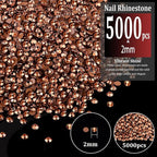 5000pcs 2mm Resin Rhinestones Bulk, Champagne Flatback Round Jelly Rhinestones - Image 2