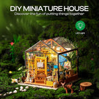 ROBOTIME DIY Miniature House Kit Mini Green House Tiny Dollhouse Wooden - Image 2