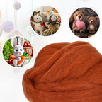 uxcell Needle Felting Wool, 3.5 Oz Nature Fibre Wool Yarn Roving - Image 4