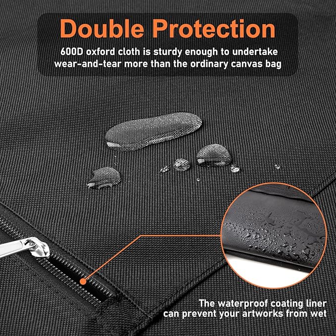 GOTIDEAL Light Weight Art Portfolio Bag, 18x24 Inches Waterproof Art Portfolio - Image 4