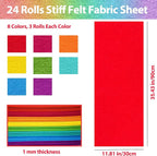 24 Pcs 11.8 x 35.4 Inch Wool Blend Felt Sheets - Image 2