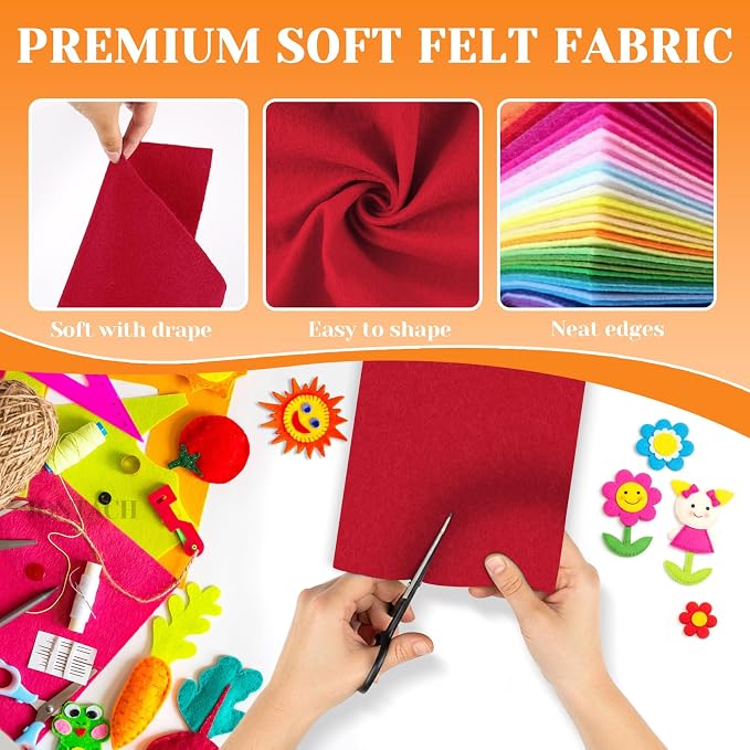 IONTACH 9" X 12" Soft Felt Sheets 1.6mm Thick | Felt Fabric - Image 4