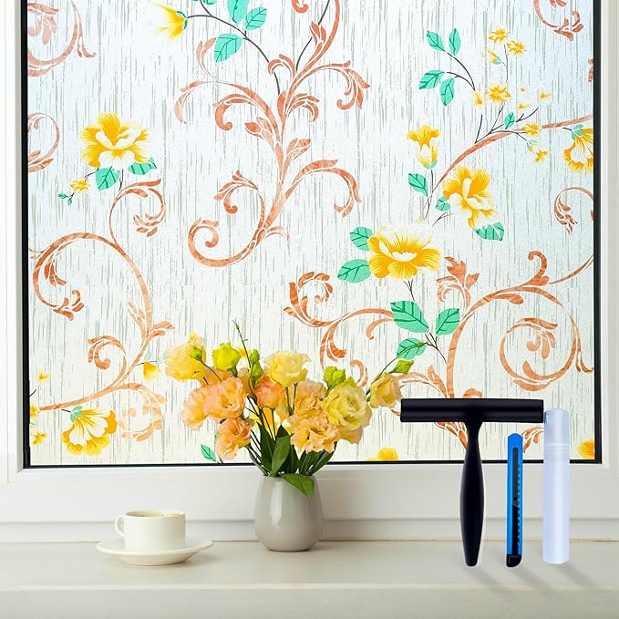 Volcanics Stained Glass Window Film, Frosted Glass Window Privacy Film by Volcanics