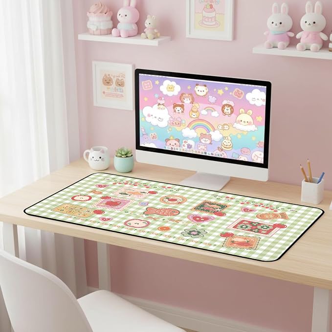 Mouse Pad Cute, Retro Gaming Desk Mats, Large Mousepad Laptop Keyboard Mouse Mat - Image 3