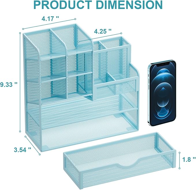 Marbrasse Mesh Pen Holder for Desk, Desk Organizers and Accessories for Office - Image 4