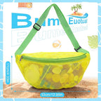 Hsei 2 Pcs Mesh Shell Bags for Beach Shelling Seashell Collecting Fanny Pack - Image 3