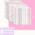 Aubliss 8pcs Fat Quarter Fabric Bundles Quilting Cotton Craft Fabric Pre-Cut - Image 2