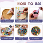 DIY Mosaic Tiles Crafts Kits for Adults, Mixed Stained Glass Mosaic Kit - Image 4