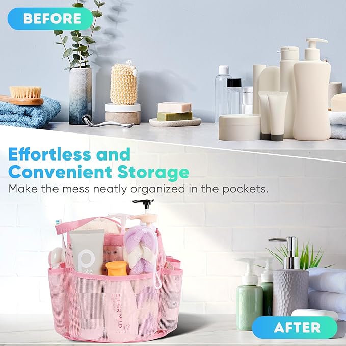 EUDELE 2 Pack Mesh Shower Caddy Portable - Image 7