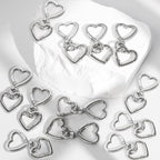 24 Pcs Heart Swivel Spring Clasps，Metal Spring Key Chain Hook Clasps，Clip - Image 2