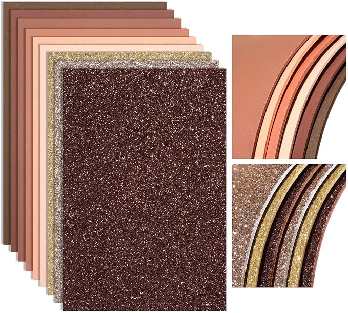 Feifeiya 48 Pack Glitter Foam Sheets Craft, 8 x 12 Inch Assorted Colors by Feifeiya