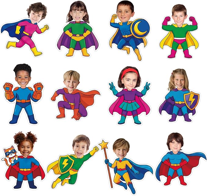 120pcs Super Theme Cutouts Colorful Comic Bulletin Board Decorations Back to by partygreeting