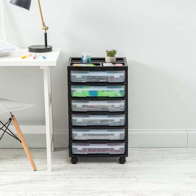 IRIS USA Fits 12" x 12" Paper, 6-Tier Scrapbook Rolling Storage Cart - Image 7