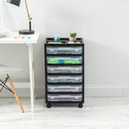 IRIS USA Fits 12" x 12" Paper, 6-Tier Scrapbook Rolling Storage Cart - Image 7