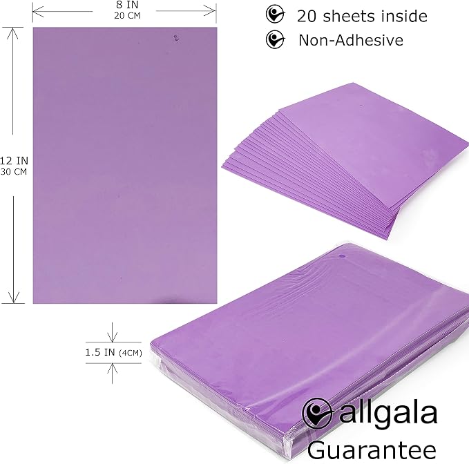 Allgala 20-Value-Pack EVA Foam Paper 8x12 Inch Sheets-Lavender-CF85313 - Image 2