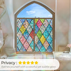 Windimiley Stained Glass Window Privacy Film: 3D Rainbow Floral Decorative - Image 3