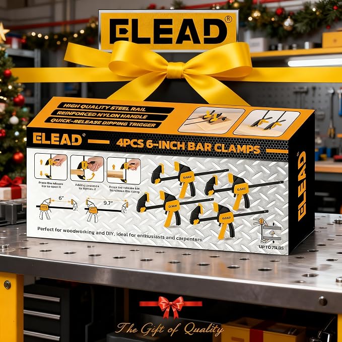 6" Mini Bar Clamps for Woodworking, 4-Piece One-Handed F Clamp/Spreader - Image 9
