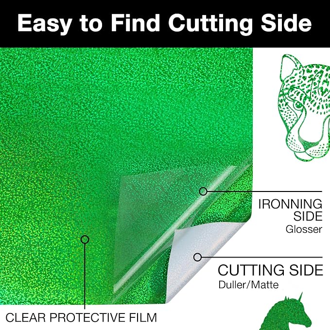 TORC Green Holographic HTV Heat Transfer Vinyl Roll 12 in x 10 ft Christmas - Image 3
