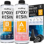 Nicpro 8 Ounce Crystal Clear Epoxy Resin Kit, Food Safe DIY Starter Epoxy Resin by Nicpro