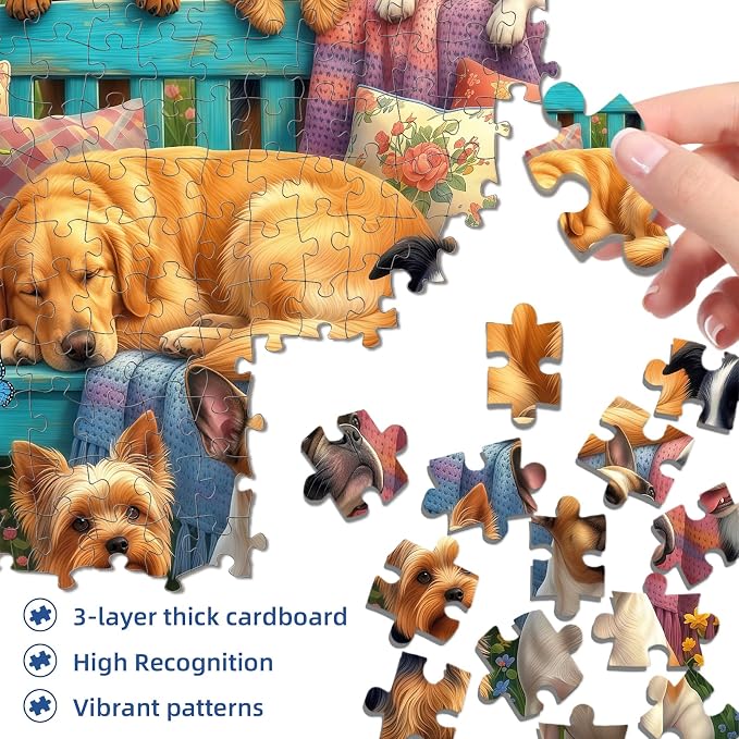 Garden Dogs Gathering Puzzles for Adults 1000 Pieces, Impossible Challenging - Image 3