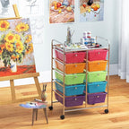 Giantex 10 Drawers Rolling Cart, Classroom Organizers, Storage Cart - Image 2