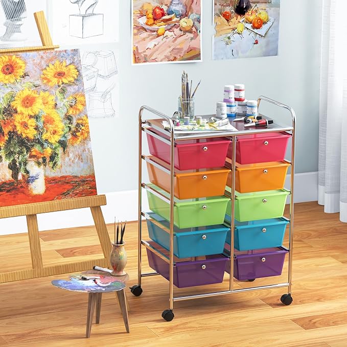 BECOMFORT 10-Drawer Rolling Cart - Image 8