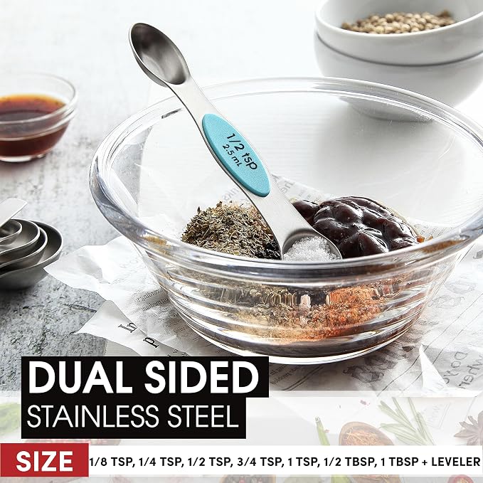 Spring Chef Stainless Steel Magnetic Measuring Spoons Set of 8 - Image 4