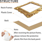 Gold 4x6 Picture Frame Set of 5 Vintage 4 by 6 Photo Frames - Image 2