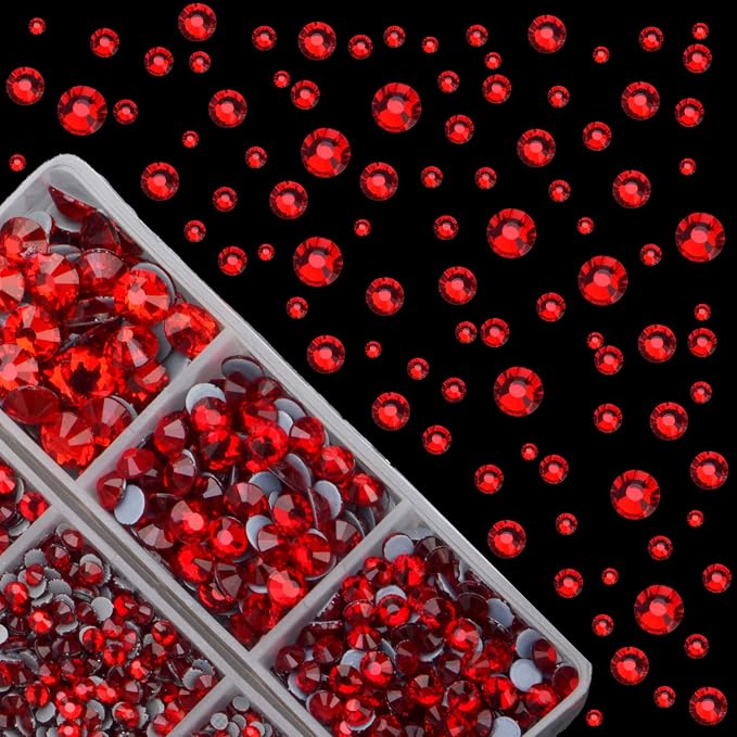 4000pcs Mixed Size Hot Fix Round Crystals Gems Glass Stones Hotfix Flat Back - Image 2