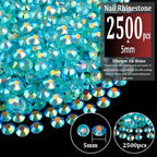 2500pcs 5mm Resin Rhinestones Bulk, Transparent Lake Blue AB Flatback Round - Image 2