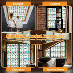 Countewol Frosted Privacy Window Film Stained Glass Style Adhesive-Free - Image 6