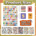 1956 Pcs Letter Stickers for Scrapbook Supplies, Vintage Alphabet Stickers | 18 - Image 2